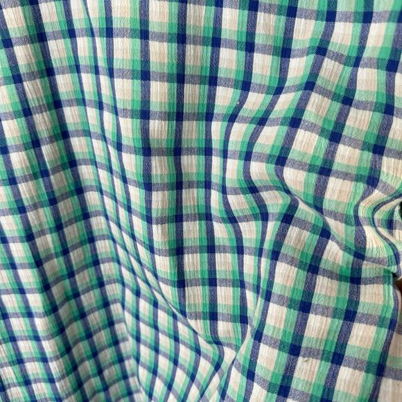 Vintage Koret Francisca Womens Green Plaid Shirt Embroidered Floral Size Medium - Picture 11 of 12